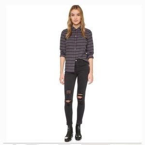 J Brand Alana original black ripped denim jean